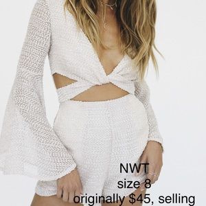 Cut out romper with bell sleeves